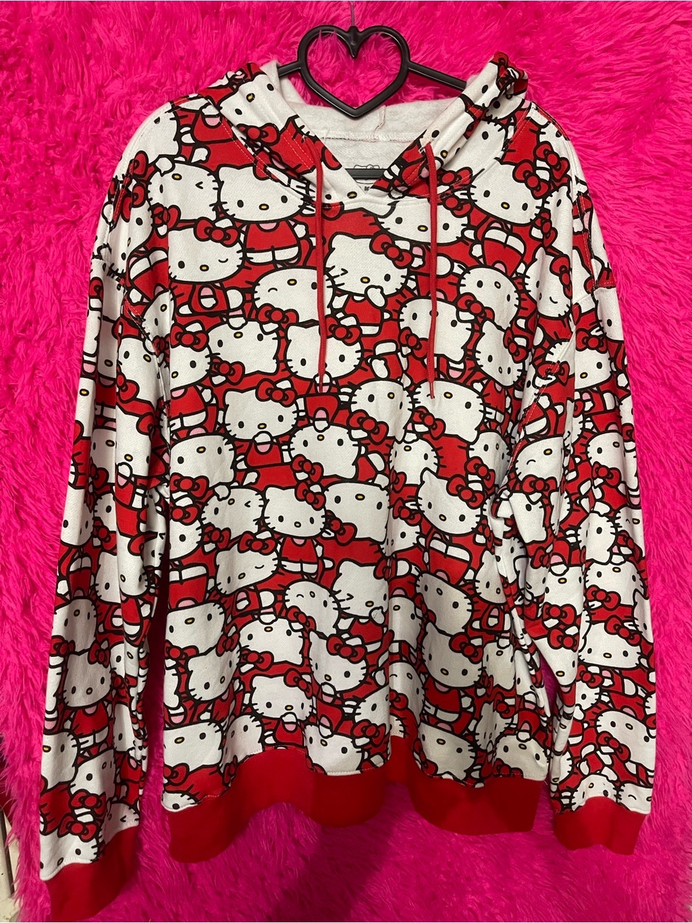 Hello Kitty Red & White Hooded adultPajama Top